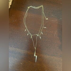 Gold Lightning Bolt Necklace Set